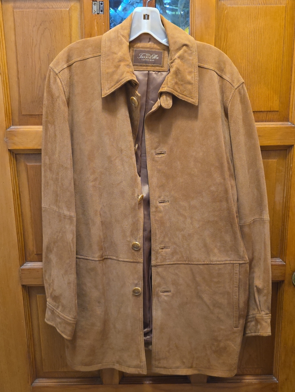 Tasso Elba Men's Camel Suede Shirt Jacket